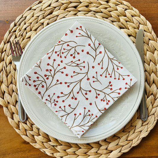 NIEUW!!! SERVETTEN TAKJE MET RODE BESJES