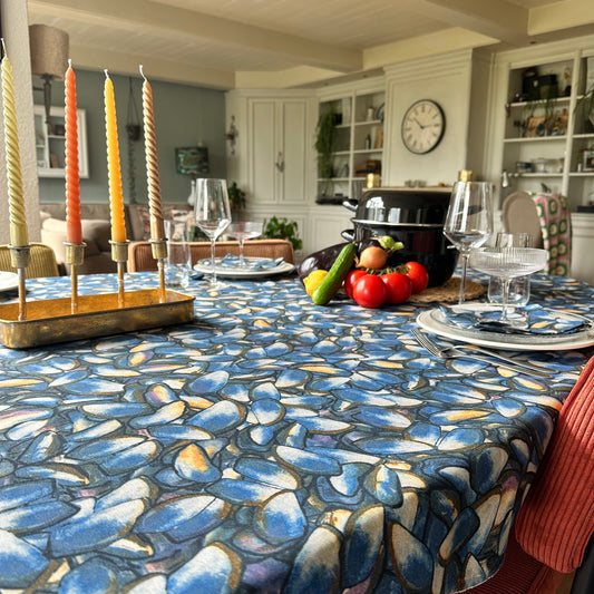 NIEUW!!! TAFELKLEED MOSSEL SCHELP