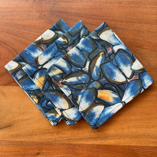 NIEUW!!!! SERVETTEN MOSSEL SCHELP