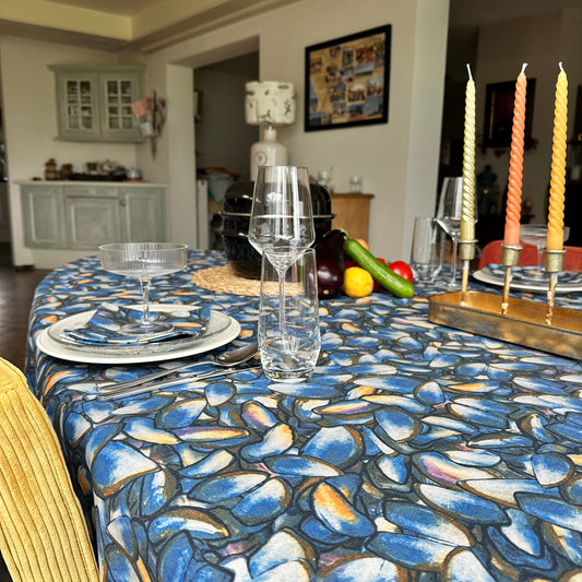 NIEUW!!! TAFELKLEED MOSSEL SCHELP