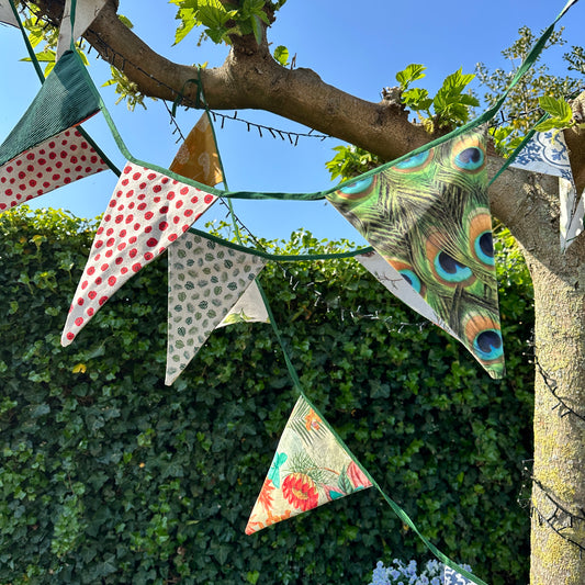 NIEUW!!!!! GROENE FEESTELIJKE STOFFEN VLAGGEN SLINGER