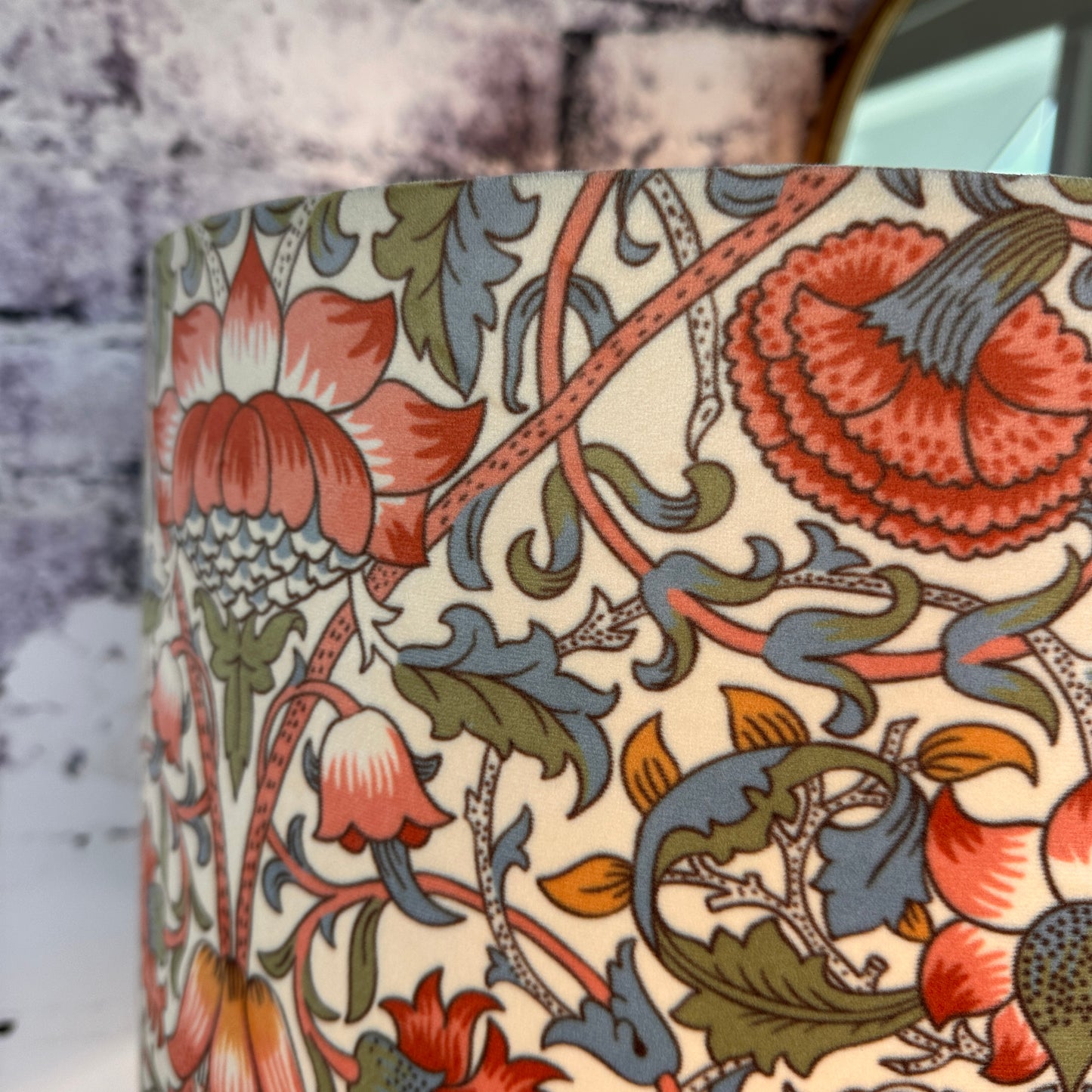 LAMPENKAP KLEURRIJKE BLOEMEN VELOURS